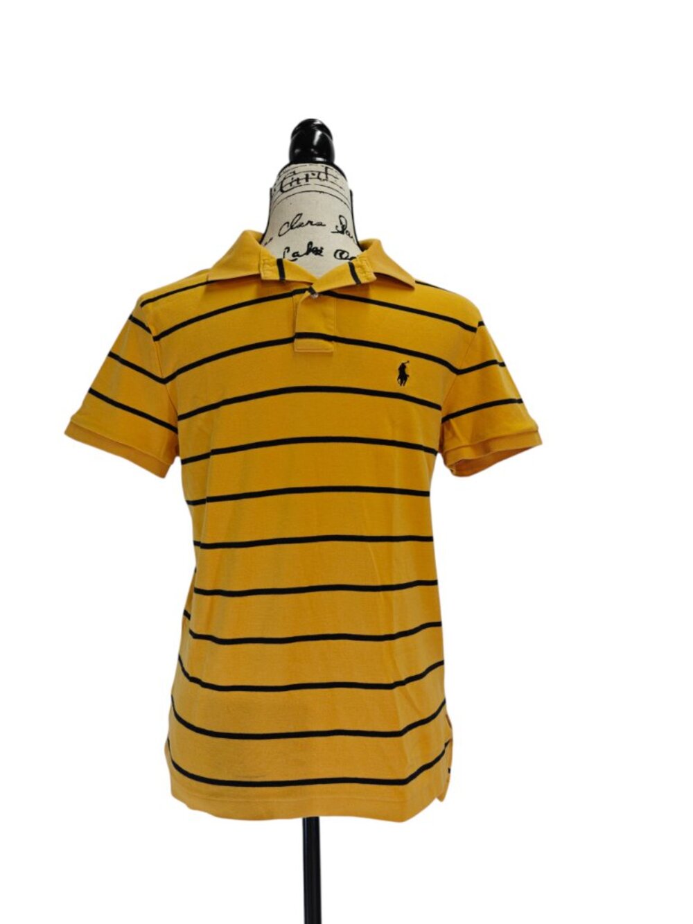 Polo Ralph Lauren Men Polo Tee Striped Yellow - Size Small
